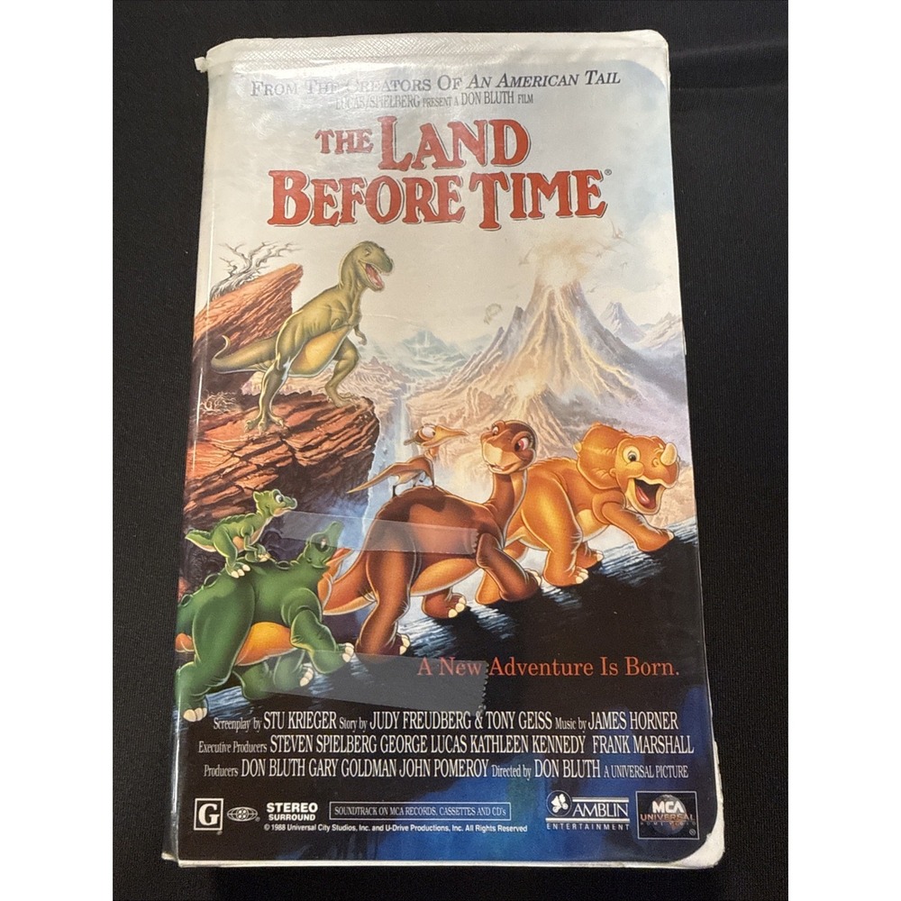 The Land Before Time VHS 1988 MCA Universal Home Video Don Bluth Vintage Movie